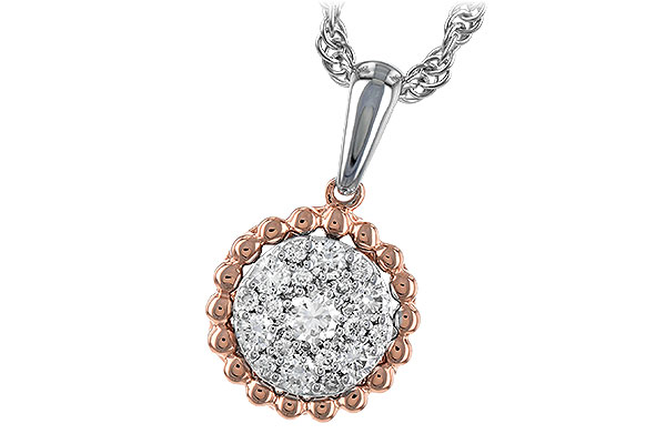 A209-02597: NECKLACE .33 TW (ROSE & WHITE GOLD)