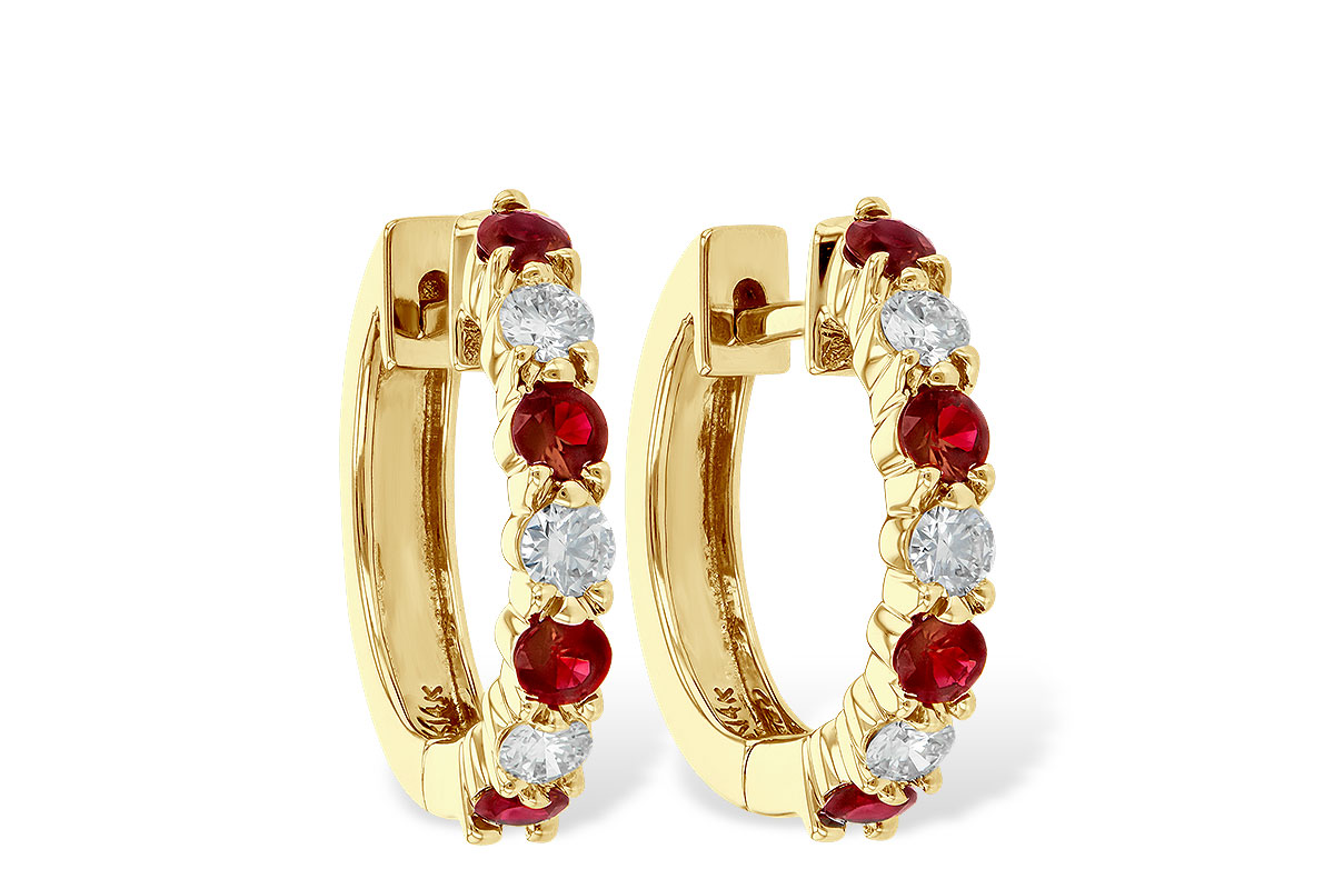 E019-94387: EARRINGS .64 RUBY 1.05 TGW